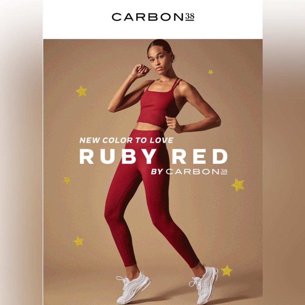 NEW Carbon 38 High Waisted Full Length Ruby Red Leggings. Size: M